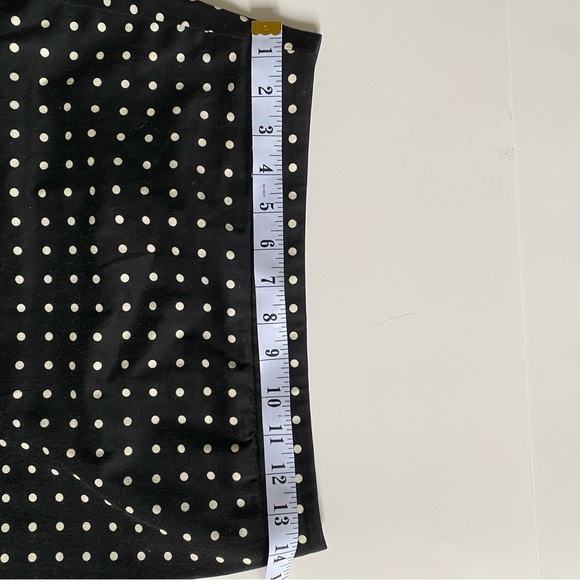 J Crew Pencil Skirt Polka Dot Skirt Black Cream - Picture 6 of 8